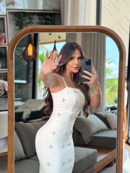 VESTIDO HELENA BRANCO CRISTAIS